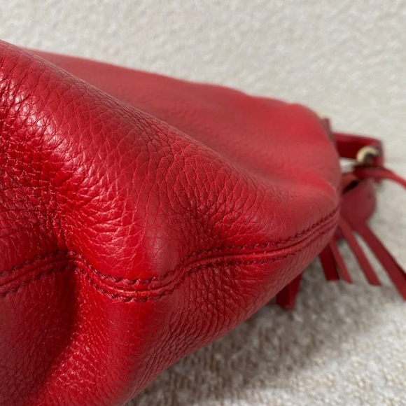 Gucci Pebbled Calfskin Medium Soho Hobo Red - Picture 8 of 11